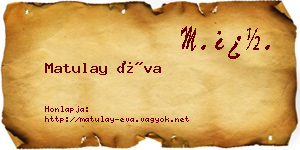 Matulay Éva névjegykártya