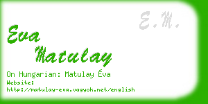 eva matulay business card